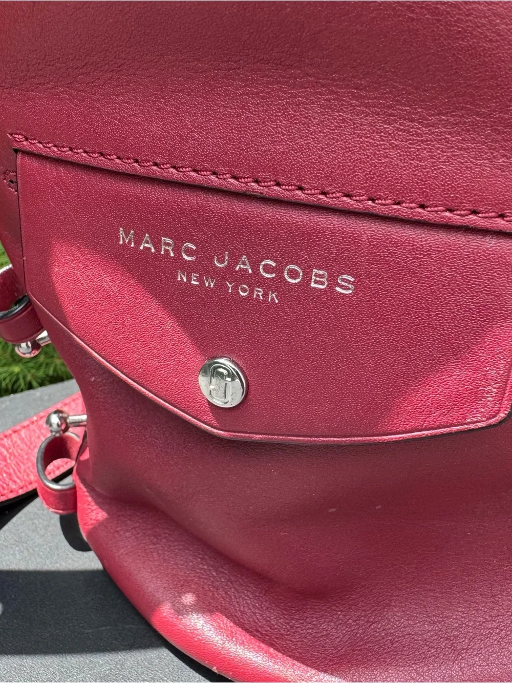 Marc Jacobs “The Sling” Burgundy Leather Hobo Bag